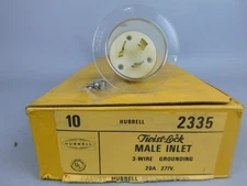Hubbell 2335 Locking Device Twist-Lock Flanged Male Inlet 277V 3W 20A - NEW S...