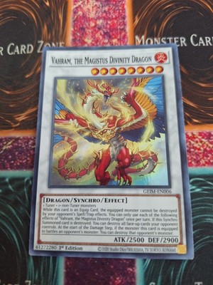 Yugioh Vahram, the Magistus Divinity Dragon GEIM-EN006 Super Rare 1st Edition NM