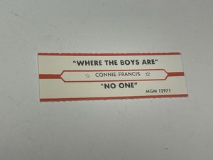 Jukebox Title Strip Connie Francis Where The Boys Are No One MGM