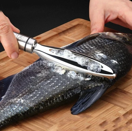 1pc Stainless Steel Fish Scale Scraper: Fast Cleaning Peeler with Tweezers - NEW Opens in a new window or tab