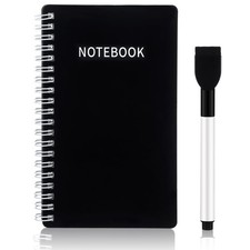 Portable White Board Dry Erase Notebook 4x7 Inch Mini Reusable Planner Black