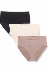 Wacoal Women's Briefs 3 Pack, Large, Smooth, Rose Dust, Deep Taupe, Black M 