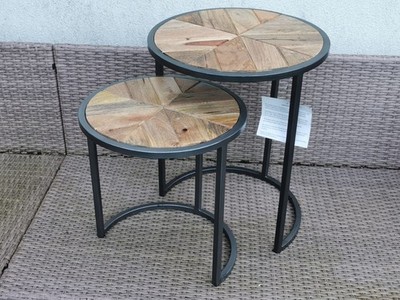 Pavillon Altholz Satz Couchtische mit Metallbeinen