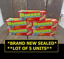 5 Hefty Sandwich & Storage Baggies Dinosaur 130 Bags Twist Ties NEW Movie Prop?