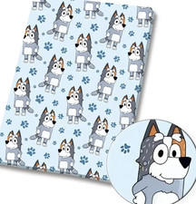 Bluey Bingo Stripe character polyCotton Fabric Half Yard 18  x 55   38896