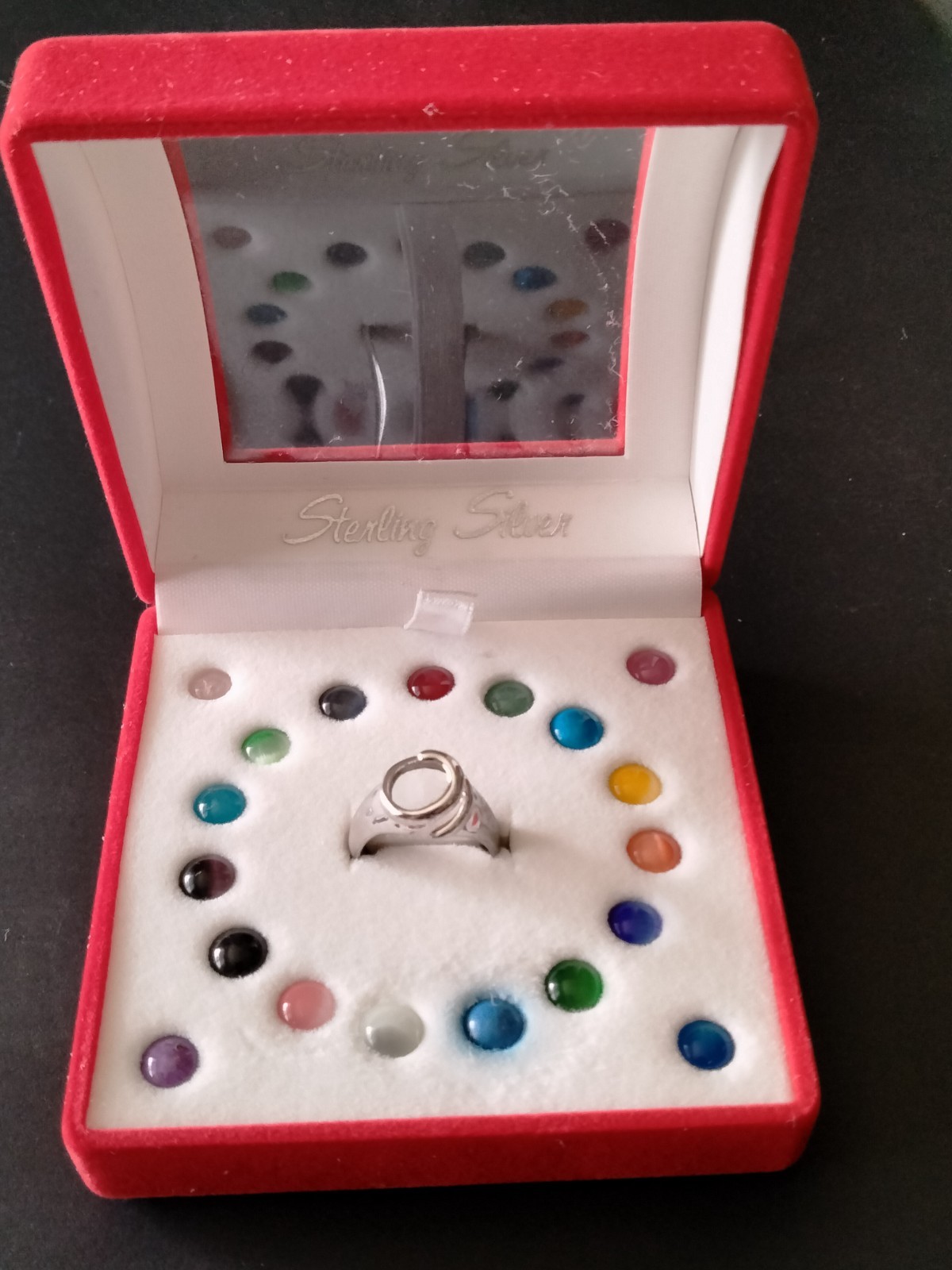 Sterling Silver Ring with 19 Interchangeable Ston… - image 1