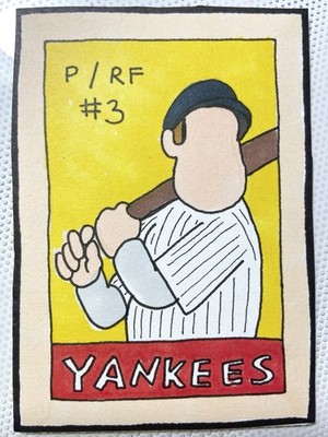 WOZNIAK #003   Yankees P/RF #3   Original Autographed Baseball Trading Card