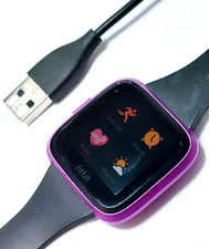 Fitbit Versa Lite Smart Watch FB415 GPS Heart Rate Purple - Tested