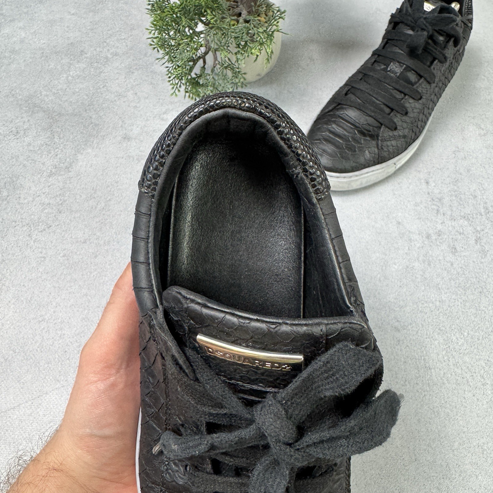 DSQUARED2 Python Textured Sneakers Black Tennis S… - image 11