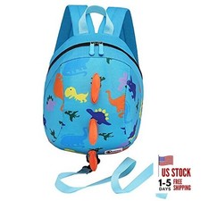 DB Toddler Mini Dinosaur Backpack with Child Leash, Anti Lost Wrist Sky Blue