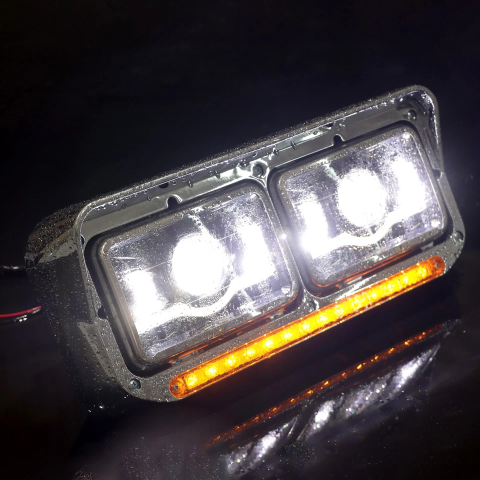FOR 01-12 FREIGHTLINER CLASSIC/XL SEQUENTIAL SIGNAL LED DRL PROJECTOR HEADLIGHTS - Image 2 of 4