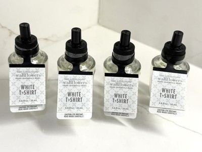 4 Bath & Body Works Wallflower Home Fragrance Refill Bulb WHITE T-SHIRT Pear L