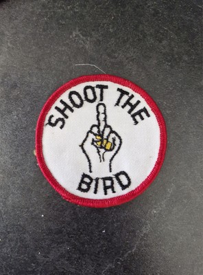 Vintage 70er Jahre Shoot The Bird Aufnäher Neuheit Mittelfinger Flipping the Bird