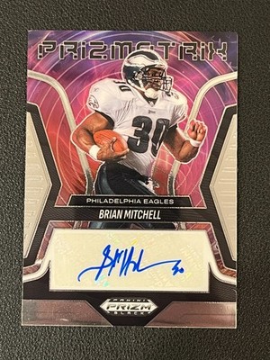 Brian Mitchell 2025 Panini Prizm Black Football Auto Prizmatrix Eagles 