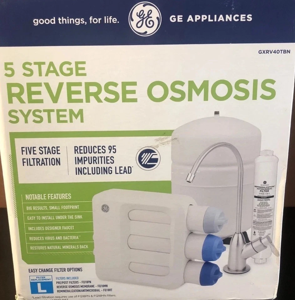 Sistema de filtración de agua de ósmosis inversa premium GE Under Frek de 5 etapas Foto 2 de 4