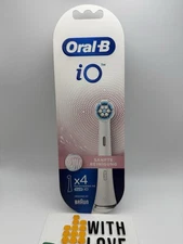 NEW ORAL-B IO REPLACEMENT BRUSH HEADS GENTLE CARE WHITE PACK OF (4) SEALED
