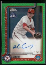 2025 Topps Pro Debut #PDC-14 Alex Clemmey Chrome Autographs Green /99