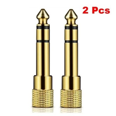 2pc 6.3mm 1/4 Male plug to 3.5mm 1/8'' Female Jack Stereo Headphone Audio Adapter