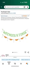 Weenies & Tinis Banner Martini Bar Party Decorations Hot Dog Martini Birthday...