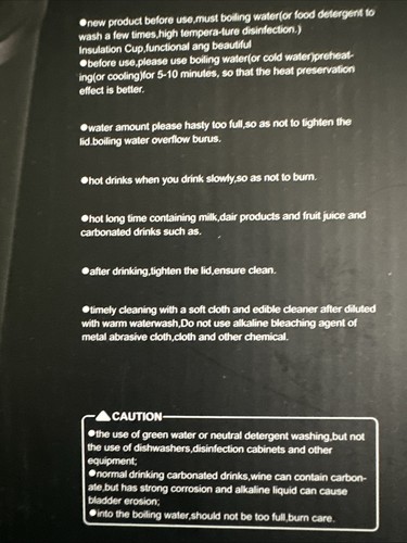 NEUF gobelet isotherme en acier inoxydable tasse de voyage café/boissons chaud froid 12 oz - Photo 7/9