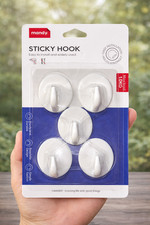 Self Adhesive Plastic Sticky Hooks | Strong 10 Pieces (2 Pack of 5)
