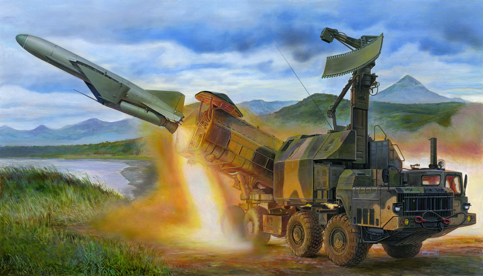 Trumpeter 01035 - 1:35 Russian 4K51 Rubezh Coastal ASM with P-15 - New