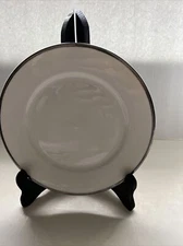 Lot Of 5 Vtg LINENS-N-THINGS  Platinum Rimmed Salad Plates, Ivory White 7.75"