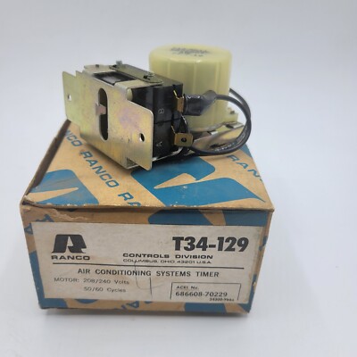T34-129 RANCO AC DELAY TIMER vintage old stock 208/240VAC 50/60HZ
