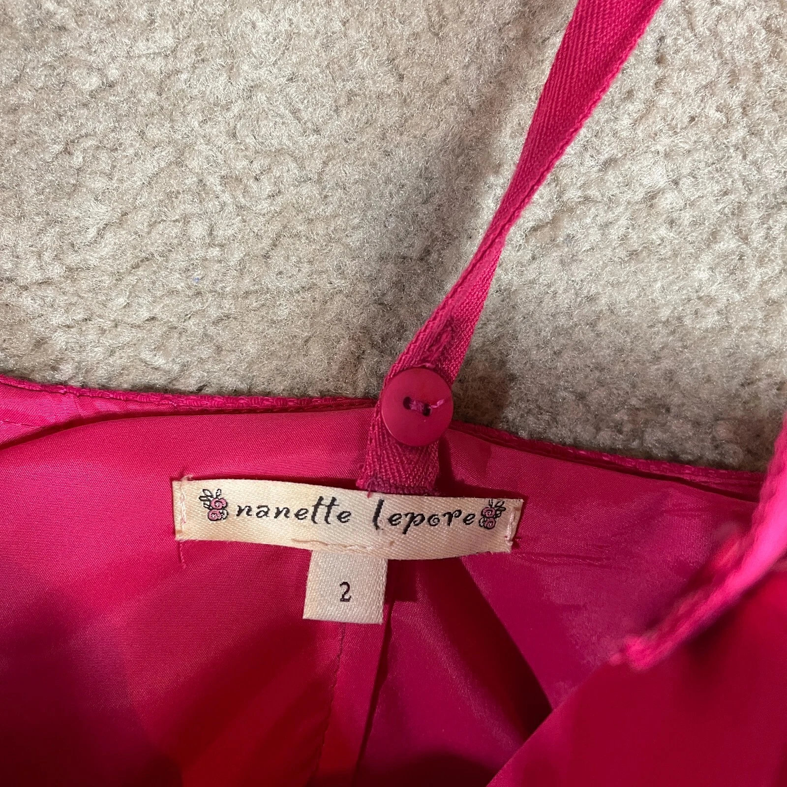 VETEMENTS Abito donna Nanette Lepore 2 tubino rosa bustier spalline rimovibili cotone moderno