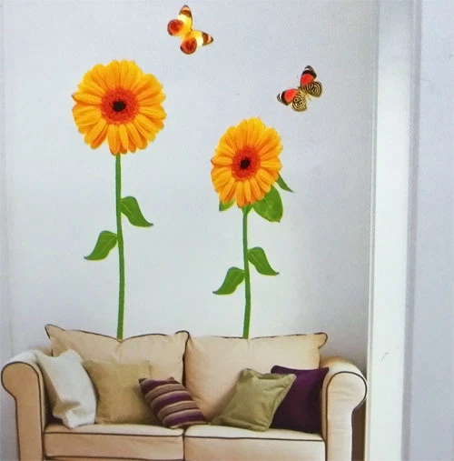 Wandaufkleber Wandbild Wandtattoo Wandsticker selbstklebend Sonnenblume Motiv - Bild 1 von 1