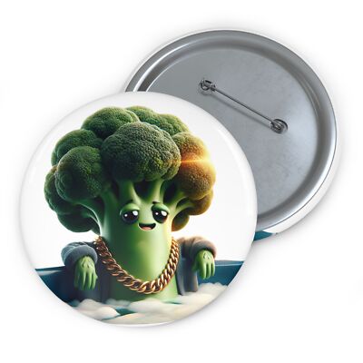 Custom Pin Button Metal Pin Back Badge Collectible Gangster Broccoli Funny Gift 