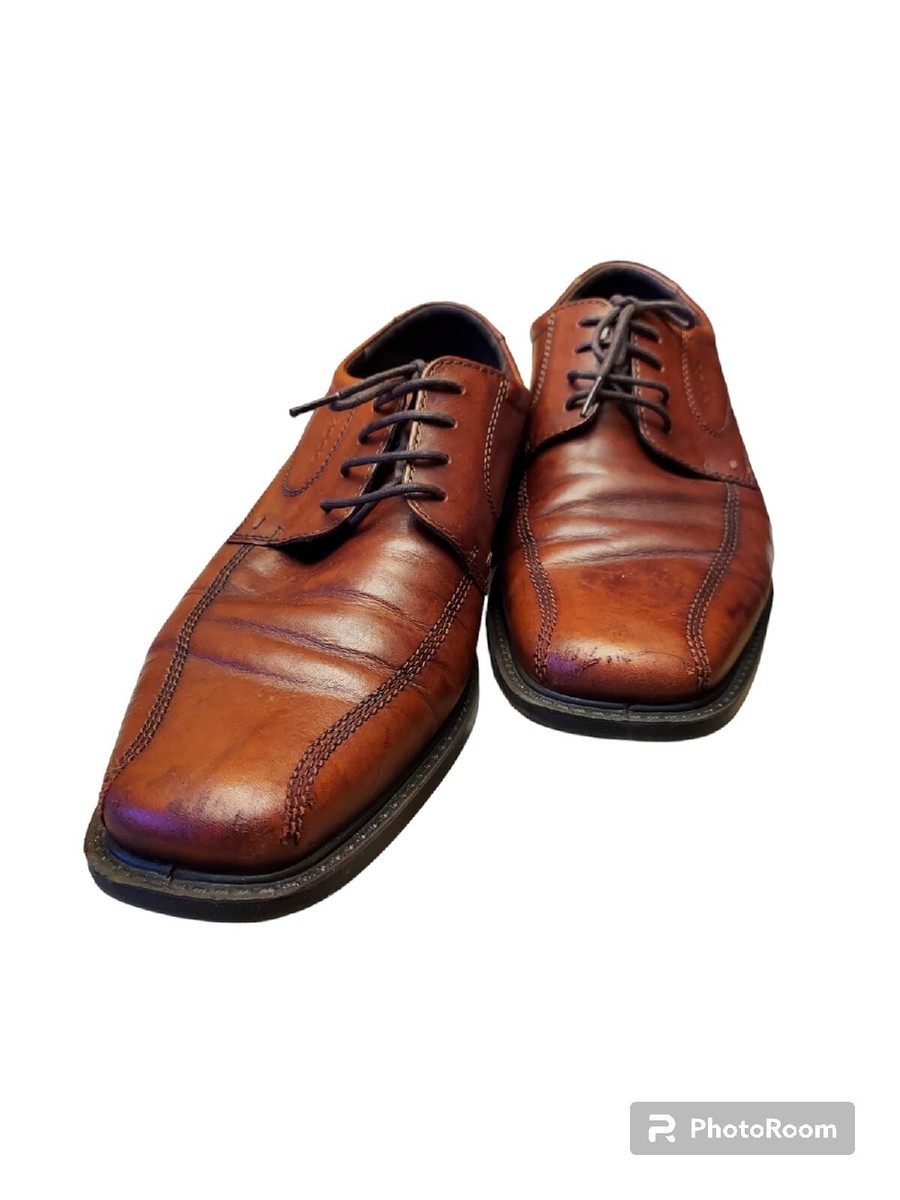 ECCO Brown Leather Lace Up Oxford Dress Shoe Mens Size 47/13  display picture 3