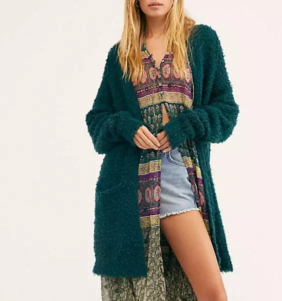 Free people top fuzzy cardigan