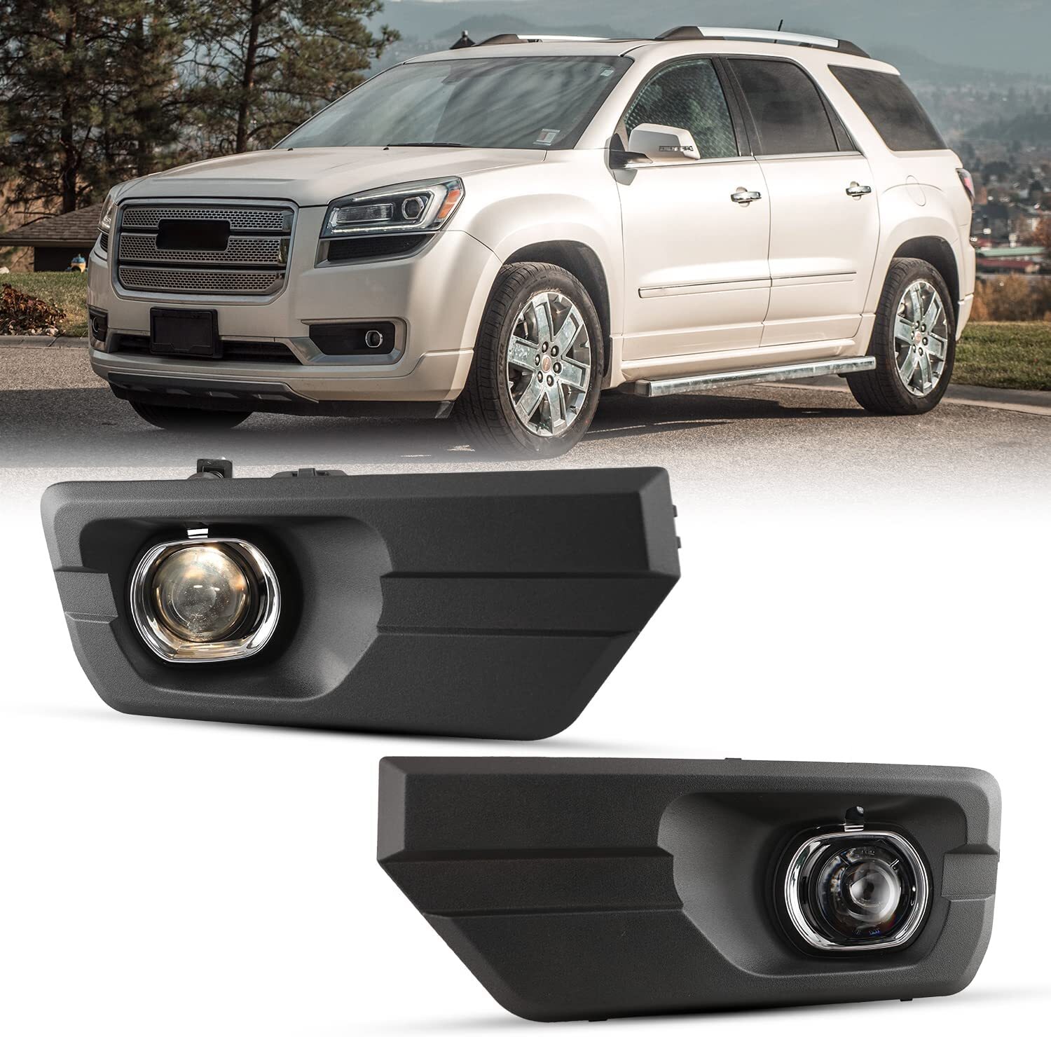 For 20132016 GMC Acadia Fog Lights Driving Bumper Front Lamps Clear