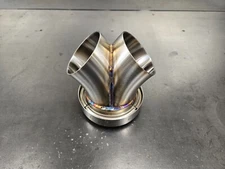 2-1 V Band Merge Collector 3"- 3.5" .065 304 stainless tig welded turbo exhaust