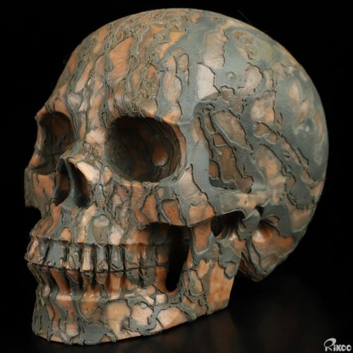 5.0" 3D Art Jasper Hand Carved Crystal Skull, Realistic, Crystal Healing - Picture 1 of 7