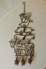 Art Populaire Cloche Carillon Décor Animaux De La Ferme/ Déco Vintage Campagne 