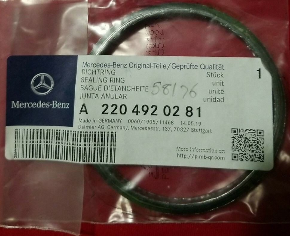 Genuine OEM Mercedes Benz Sprinter Exhaust Pipe Sealing Ring
