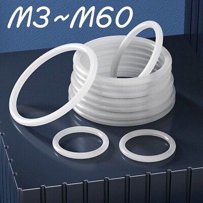 Washer Shim Spacer Gasket Rings Eyelets O-Ring Seal White Flat Eyelets M3~M60