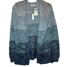 NWT Long Sleeve Colorblock Ombre Chunky Knit Open Front Cardigan M