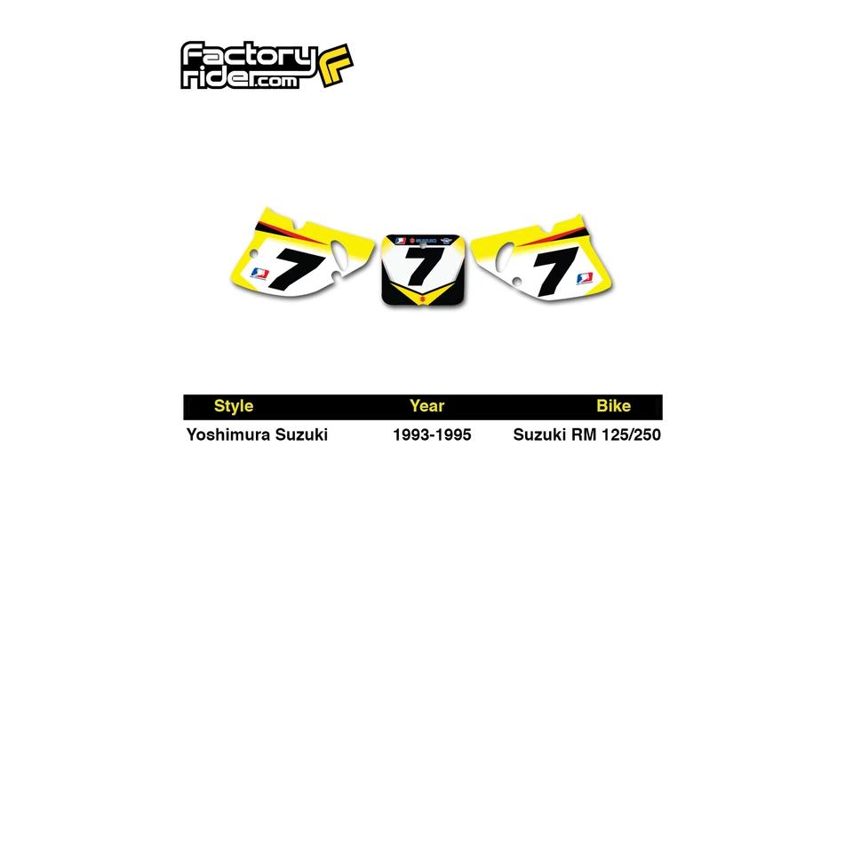 1993-1995 SUZUKI RM 125-250 Kit de gráficos James Stewart Dirt Bike Kit de gráficos Foto 4 de 4