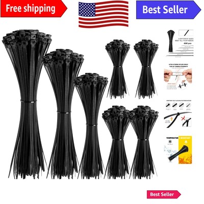 Effortless Self-Locking Zip Wire Ties - Durable and Convenient Multi-Size Pack