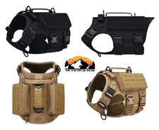Tactical Dog Harness Military Heavy Duty No Pull Training Gear with Pouch Bags