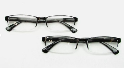 3 Pk Foster Grant Half Rim Reading Glasses PACEY BLK W/Soft Case