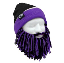 Beard Head Baltimore Ravens Black Purple Knit Football Bearded Mask  Hat