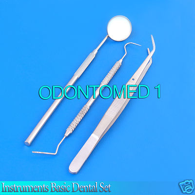 3 Pcs Basic Dental Set Mirror Explorer College plier PR-150