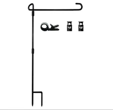 Stand Garden Flag Pole Holder with Garden Flag Stopper and Anti-Wind Clip ⭐⭐