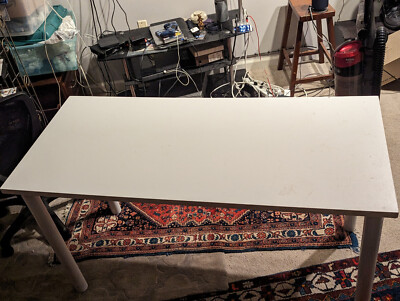 Rectangular IKEA LAGKAPTEN / ADILS Desk, White, 140x60 cm Office