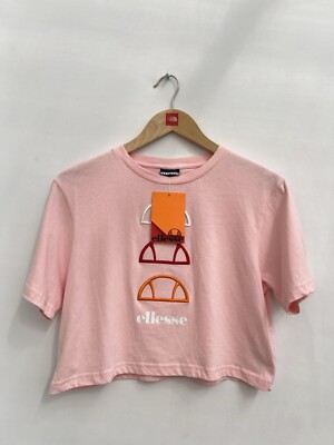 Ellesse kurzärmliges kurzärmliges Deway kurzärmliges kurzärmliges Damen-T-Shirt mit Rundhalsausschnitt und rosa Logo   Größe 8