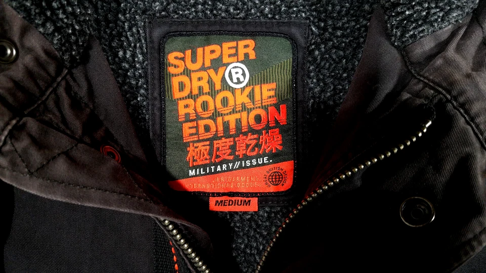 SuperDry Rookie Military Jacket Fishtail Parka Faux Fur Hood Winter Coat M VGC - Image 3 of 4